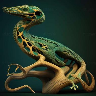 3D model Dendrelaphis cyanochloris (STL)